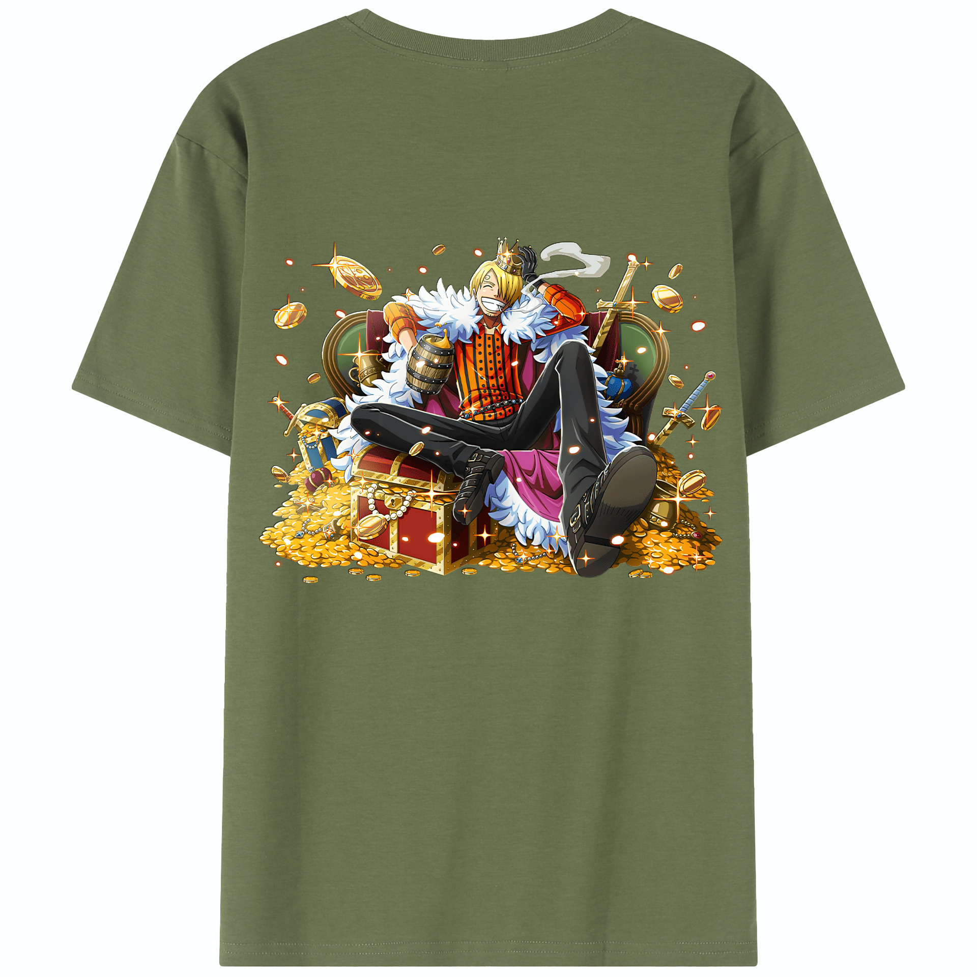 （画像用） ワンピース サンジ ONE PIECE Sanji 綿100％半袖Tシャツ（背面プリント）